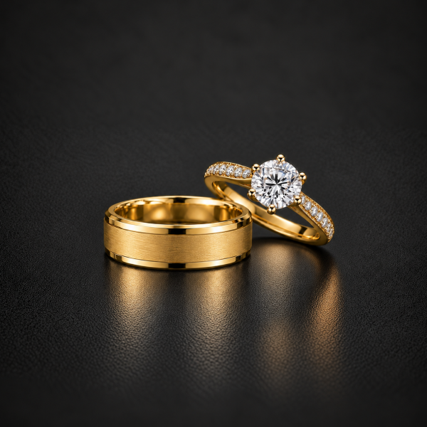 男女對戒→圓鑽 